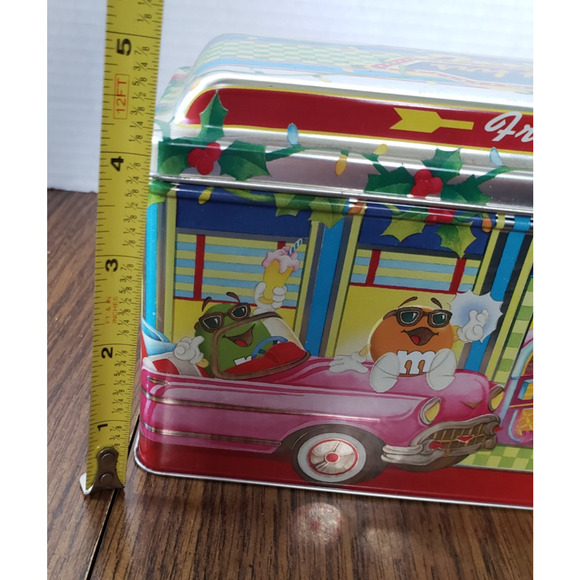 M&M Christmas Village Brand Diner Number 4 1996 Vintage Metal Tin - Picture 8 of 10